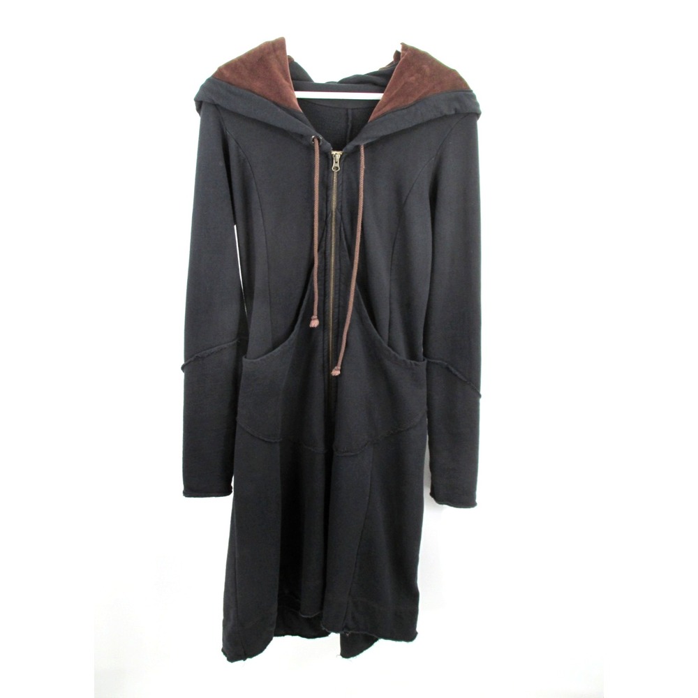 Autumn Teneyl Hooded Coat Cloak Black Eco Chic Gothic Witchy Small